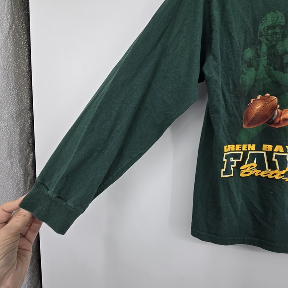 Vintage 1996 NFL Brett Favre #4 Green Bay Packers Crewneck T-shirt Youth 10-12 - Picture 5 of 11